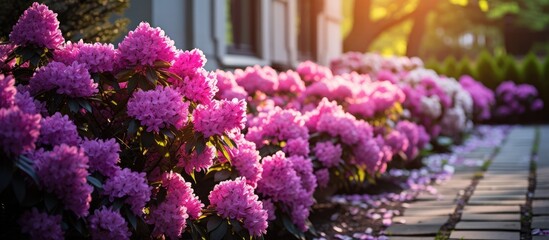 In the spring, the garden bloomed with an array of beautiful flowers, showcasing vibrant colors...