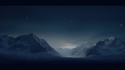  a night scene with a mountain range in the foreground and a full moon in the sky in the background.