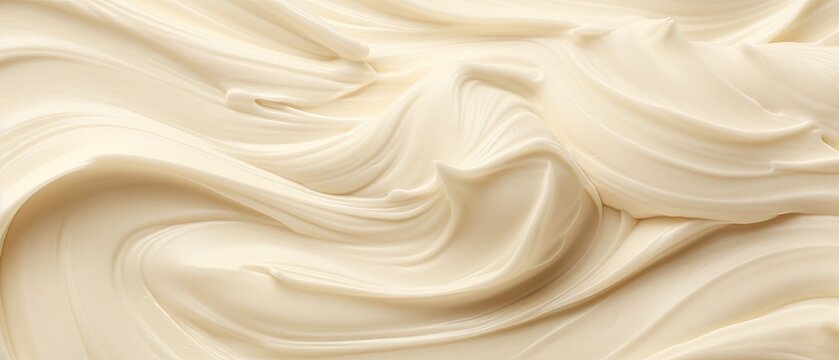 Vanilla flavor gelato - full frame background banner detail. Close up of a beige surface texture of vanilla Ice cream.
