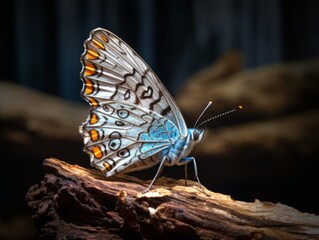 Stunning Butterfly Showcasing Rare Brown Eyes and Vibrant Blue Wings Generative AI