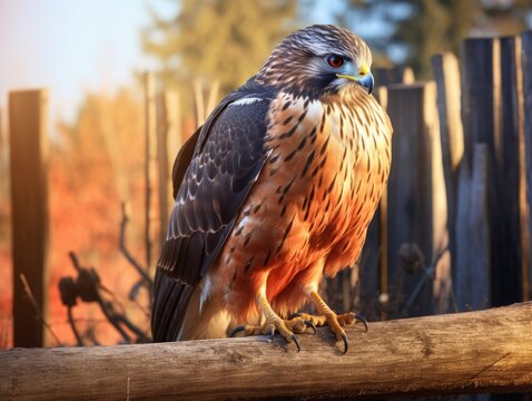 Majestic Brown Hawk: A Stunning Capture of Nature's Powerful Predator Generative AI