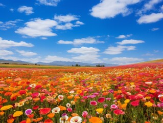 Discover Southern California's Hidden Gem: Vibrant Field of Flowers in San Jose - A Visual Delight! Generative AI