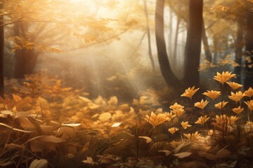Enchanted Sunlit Forest: An Exquisite Canvas of Nature's Finest Greens Generative AI