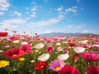 Fototapeta premium Breathtaking Vista: A Colorful Journey Through San Jose's Floriade, Southern CA Generative AI