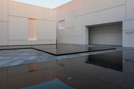 Modern architecture of Louvre Museum building in Abu Dhabi