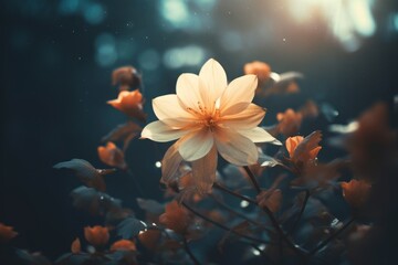 Fototapeta premium Breathtaking Floral Sunset: A Stunning Fusion of Nature's Beauty Generative AI