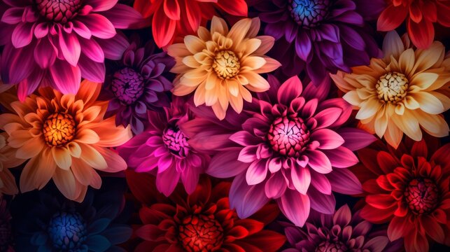 Mesmerizing Beauty of Colorful Blossoms - Experience Nature's Masterpiece in HD Generative AI