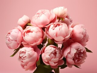 Stunning Display of Blossoming Peonies: The Perfect Floral Aesthetic for Your Background Generative AI