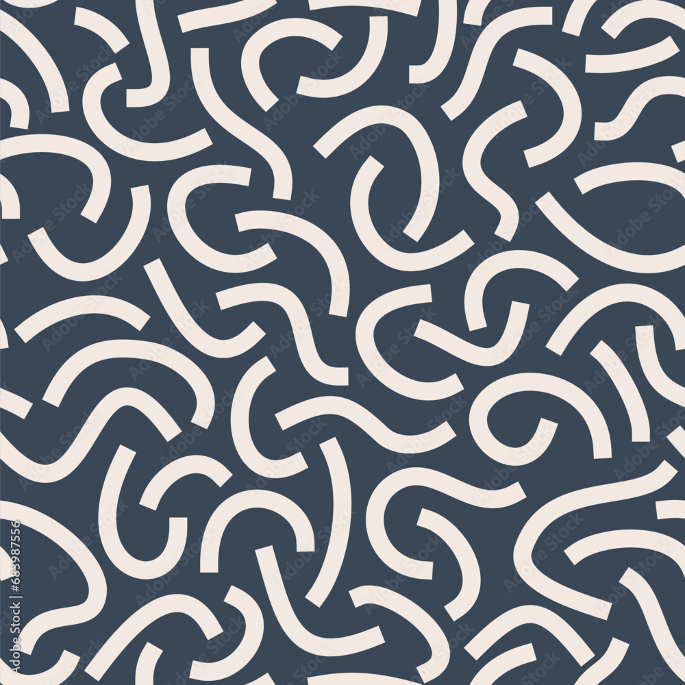 Poster white curved lines isolated on white background. bold squiggles.