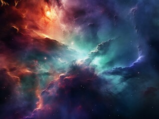 Obraz na płótnie Canvas Unveiling the Majestic Beauty of Blue Nebulas: Space Scenery Uncovered Generative AI
