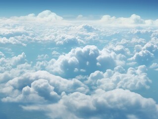 Stunning Aerial View of Massive White Cloud Formations: Journey Through The Sky Generative AI