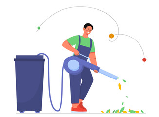 Cleaning leaves vector concept
