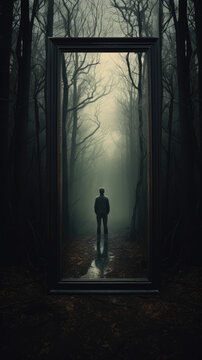 Solitary Convergence: Eerie Woods and Mirror Portals, Generative AI