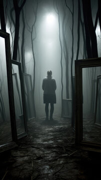 Mirror's Defiance: A Surreal Reflection, Generative AI