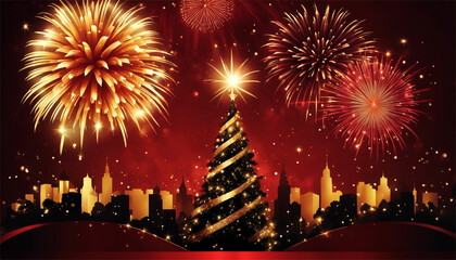 fireworks over the city