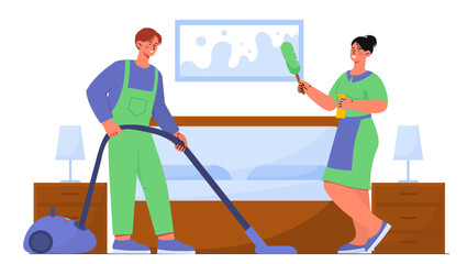 Maid service vector concept