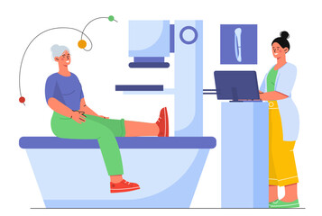 Patient at X ray vector concept