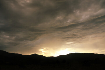 sunset in the mountains