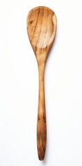 Discover the Charm: Vintage Wooden Spatula Against a Crisp White Background Generative AI