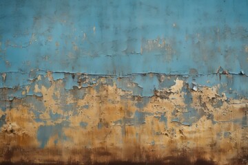 Vintage Elegance: Discovering Beauty in the Rusty and Peeling Blues and Browns Generative AI