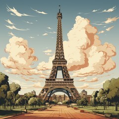 Hand-drawn Artistry: The Stunning Intersection of the Eiffel Tower and Creativity Generative AI