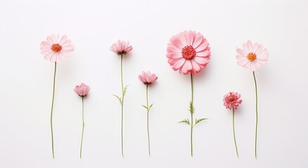 Exquisite Quartet: A Closer Look at Four Unique Pink Blooms in High-Resolution! Generative AI
