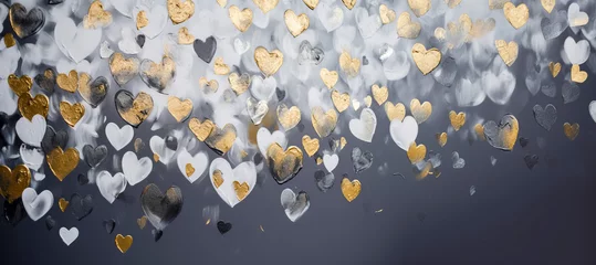 Fotobehang Heart shape paints banner. Generative AI © lanych