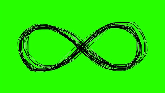 Infinity symbol on green screen