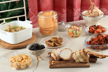 Ketupat Lebaran with Various Side Dish