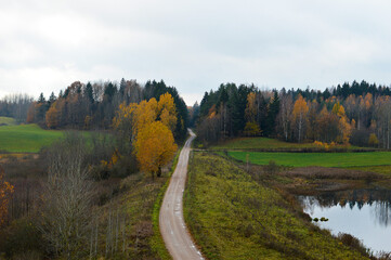 Rural road in Gmina Dubeninki Poland, former East Prussia