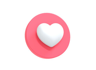 Love symbol for social media or web icon 3d render illustration