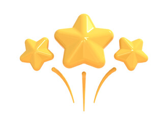 Star icon isolated on white background. 3D render illustration

