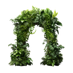 3D render vertical garden arch isolated on transparent background.