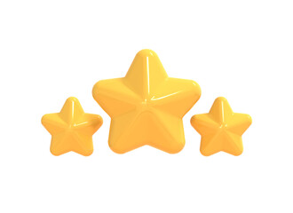 Star icon isolated on white background. 3D render illustration
