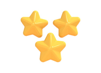 Star icon isolated on white background. 3D render illustration
