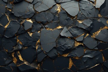 Intricate Details of a Black and Gold Surface Generative AI