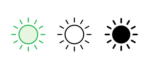 Sun icon set. Brightness Icon vector