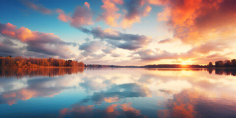 sunset over the lake,Paradise Sky Images,Sunset Reflections,Beautiful sunset sky Nature sky backgrounds,