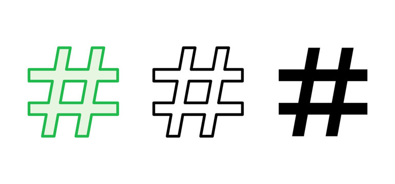 Hashtag icon set. hashtag symbol