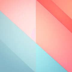 Fototapeta premium Simple Abstract Background Divided Into Several Parts In Pastel Tones of Blue, Orange and Pink Created with Generative AI Technology