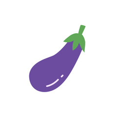 Eggplant icon. Fruit in a simple flat design style. Vector illustration.