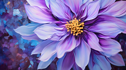 close up of a purple flower with a lot of petals - Powered by Adobe