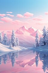 Immerse Yourself in a Stunning 3D Winter Landscape: Unleashing the Serenity of Snow Generative AI