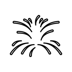 
fireworks icon, happy new year vector, isolated on white background with line style
