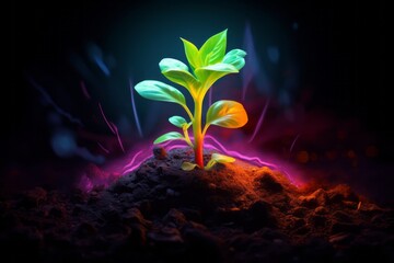 Obraz na płótnie Canvas Discover the Miracle of Growth: Unveiling the Journey of a Plant's Life from Soil to Sunshine! Generative AI