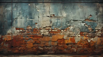 Fotobehang old wall with graffiti © Ahmad