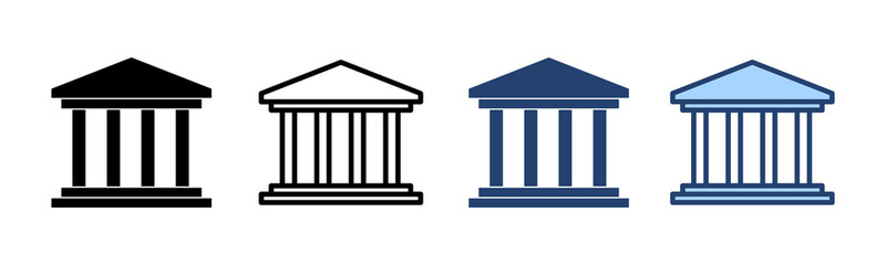 Bank icon vector. Bank sign and symbol, museum, university