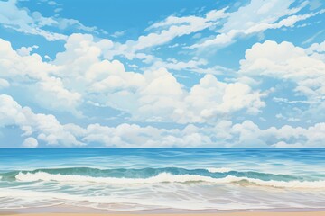 Stunning Naturalistic Interpretation of Beach & Sky - A Masterpiece! Generative AI