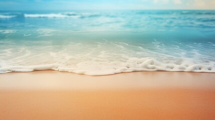 Fototapeta na wymiar Unwind in Serenity: Mesmerizing Beach Background & Golden Sands in 3D Style Generative AI