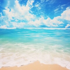 Fototapeta na wymiar Experience the Ultimate Tranquility: Dazzling Blue Tropical Beach Escape Generative AI